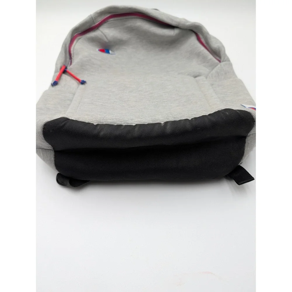 Champion Backpack Gray Jersey Knit Logo School Travel Bag One Size